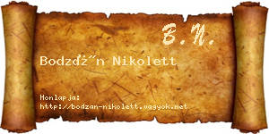 Bodzán Nikolett névjegykártya