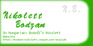 nikolett bodzan business card